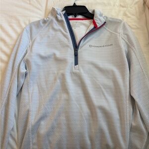 Vineyard Vines Light Blue & Navy Quarter-Zip Pullover